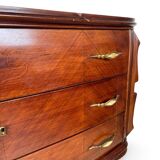 Commode en placage de palissandre avec plateau en onyx vert