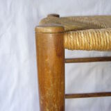 Wooden stool, mulched seat