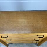50s chest of drawers with blond wood compass feet