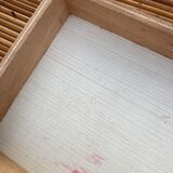 Vintage rattan magazine rack table