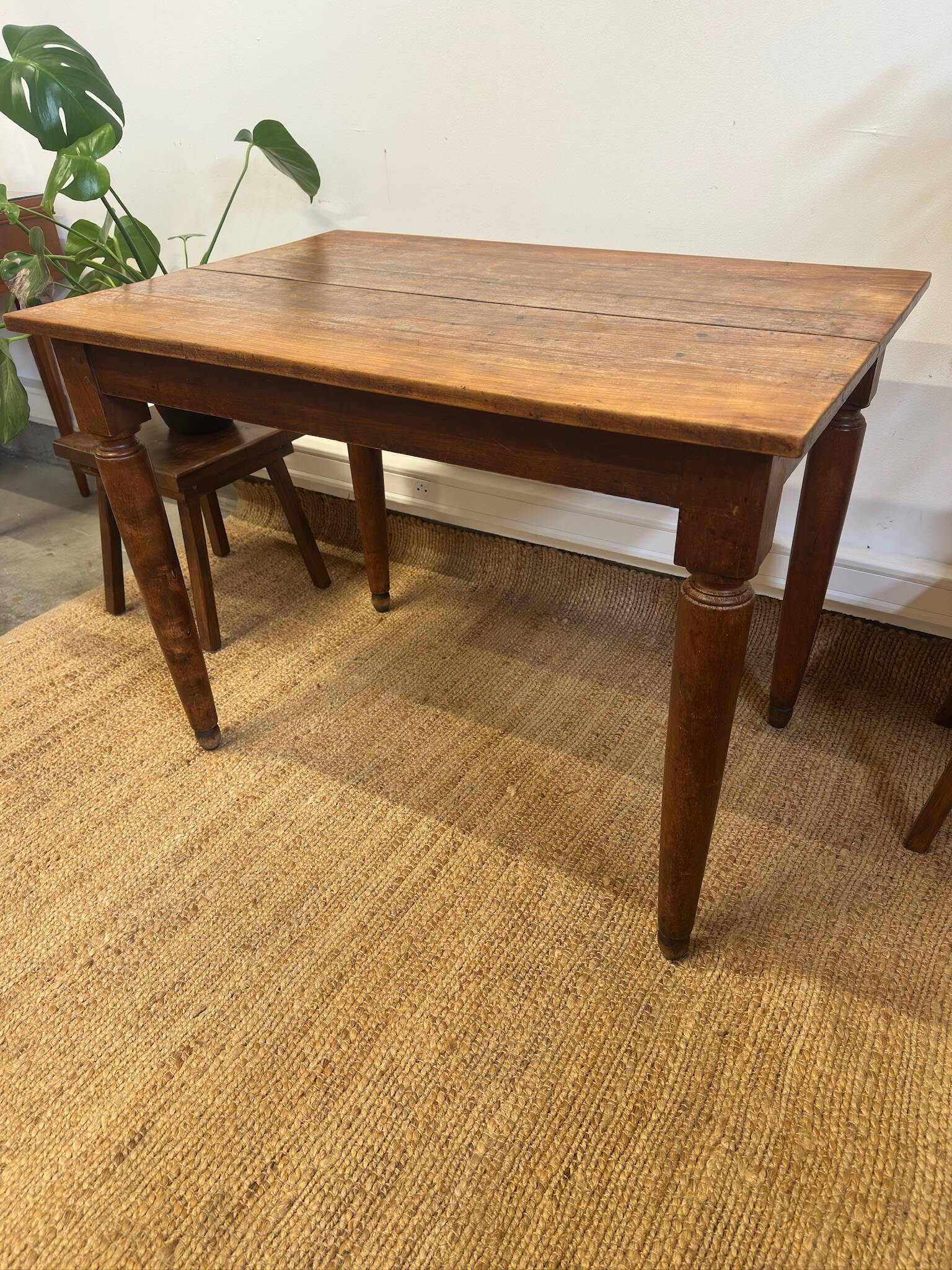 Antique solid wood bistro table