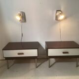 2 appliques murales industrielles aluminium design 1960