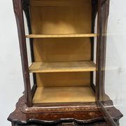 Dutch display cabinet in two parts made of marquetry wood.