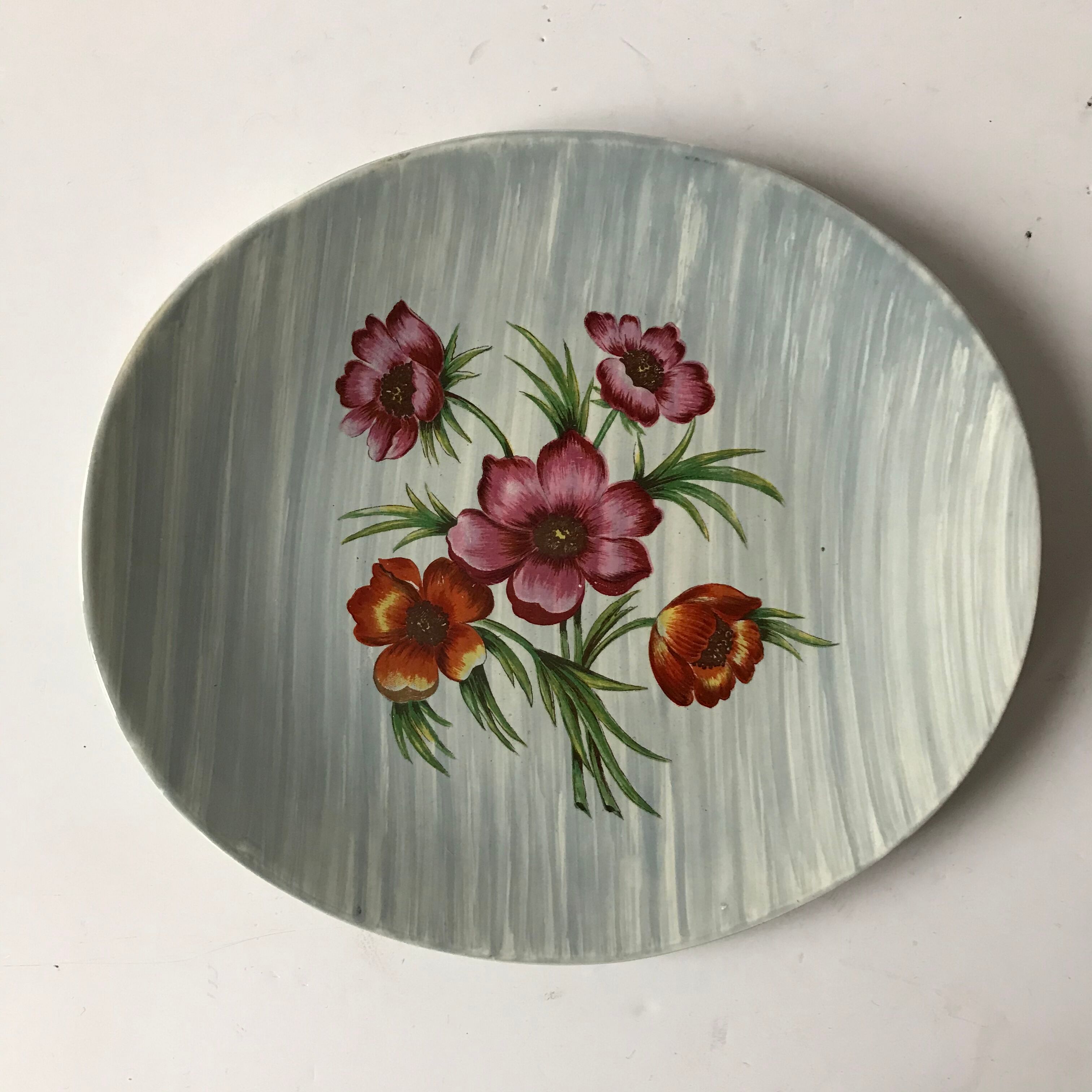 Set of 4 ceramic flower plates