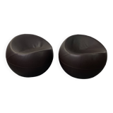 Brown Leather Ball Chair by Finn Stone