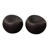 Brown Leather Ball Chair by Finn Stone