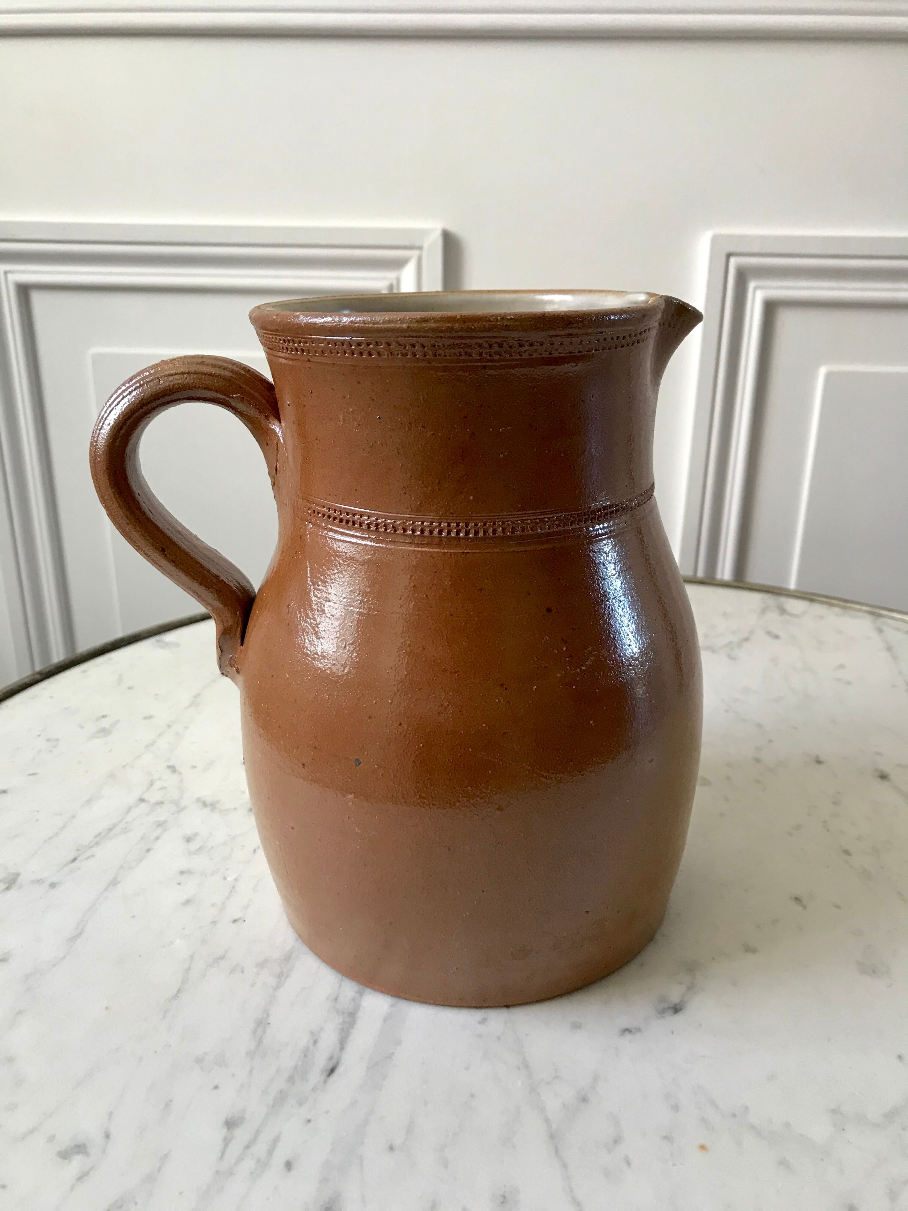 Pitcher in glazed stoneware 70s