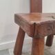 Brutalist wooden chair, France, 1950s