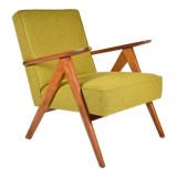 Fauteuil des années 60 Compas, restauré, moutard jaune