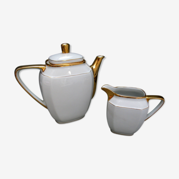 Cafetiere and pot to lait porcelaine Limoges