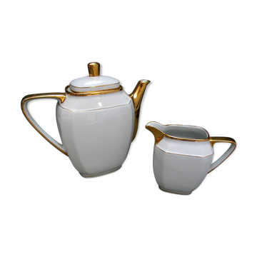 Cafetiere and pot to lait porcelaine Limoges