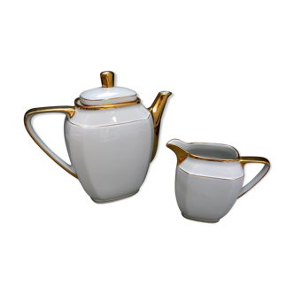 Cafetiere and pot to lait porcelaine Limoges