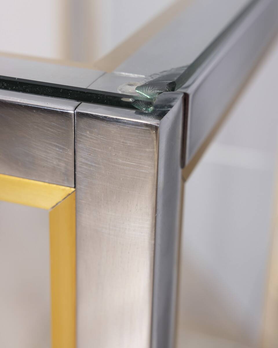 Étagère en métal et verre des années 1970, conçue par renato zevi