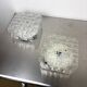 Pair of woven textured glass wall lights by Leuchten, Germany, 1970s