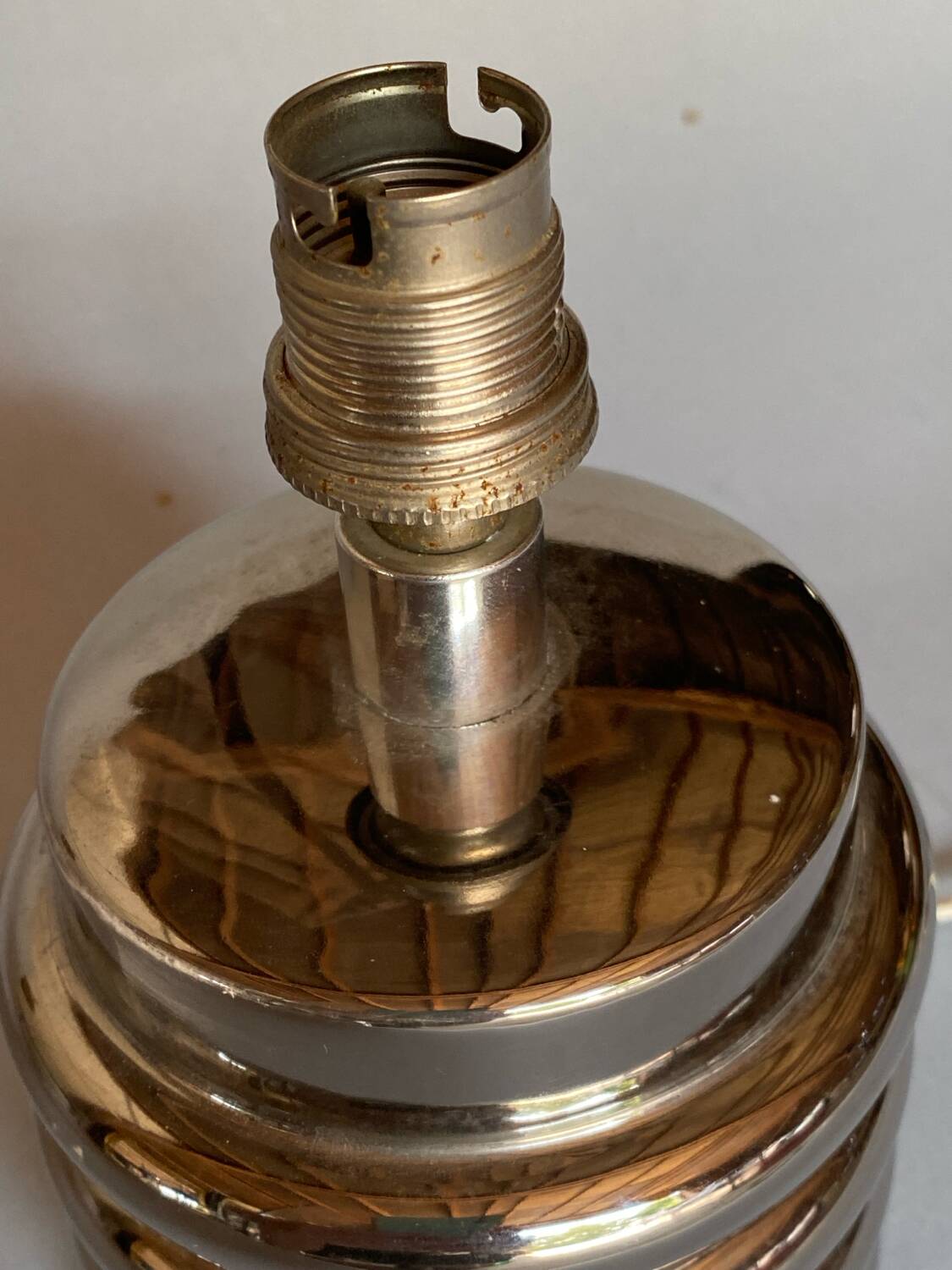 Bibendum chrome ceramic lamp 1970