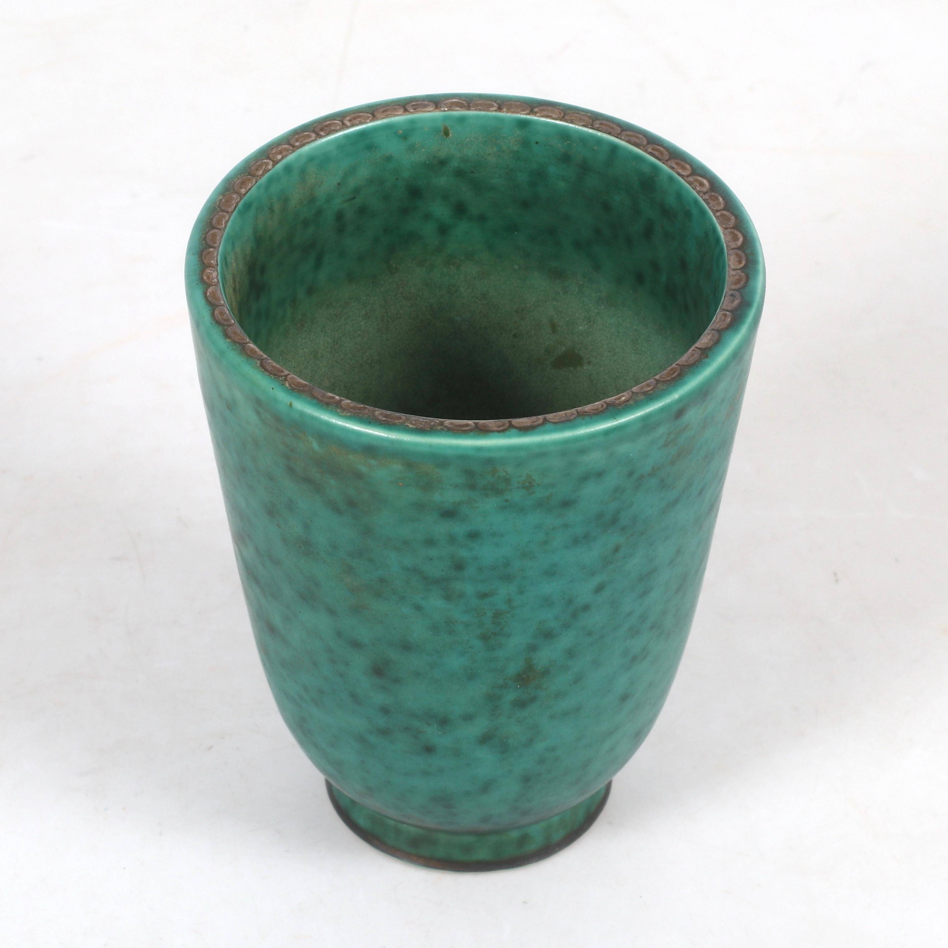 Vase Wilhelm Kage 'argenta' pour Gustavsberg Suède 1950