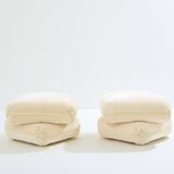 Jacques Charpentier pair of mohair velvet pouffes 1970