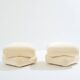 Jacques Charpentier pair of mohair velvet pouffes 1970