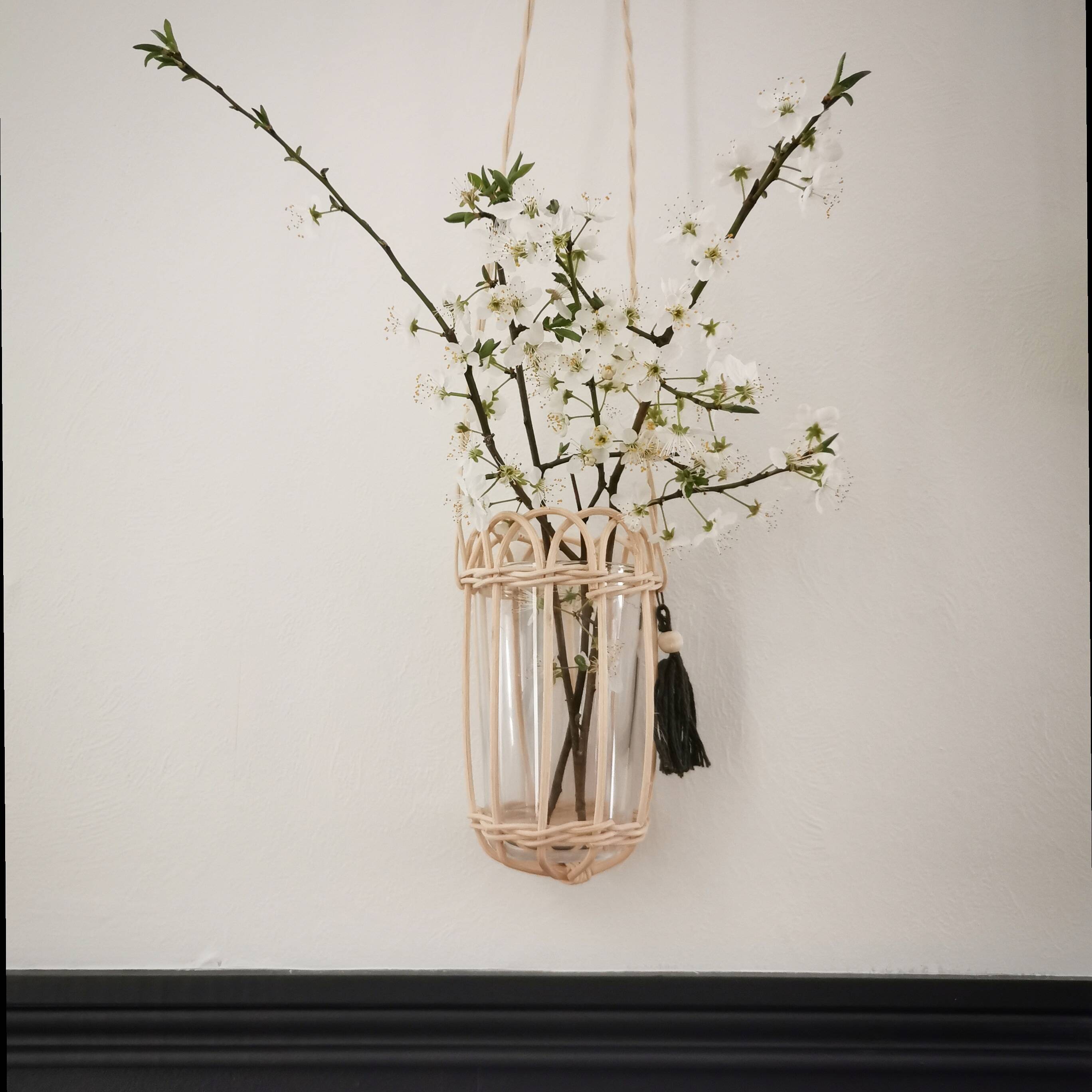 Rattan hanging vase "Neolie"