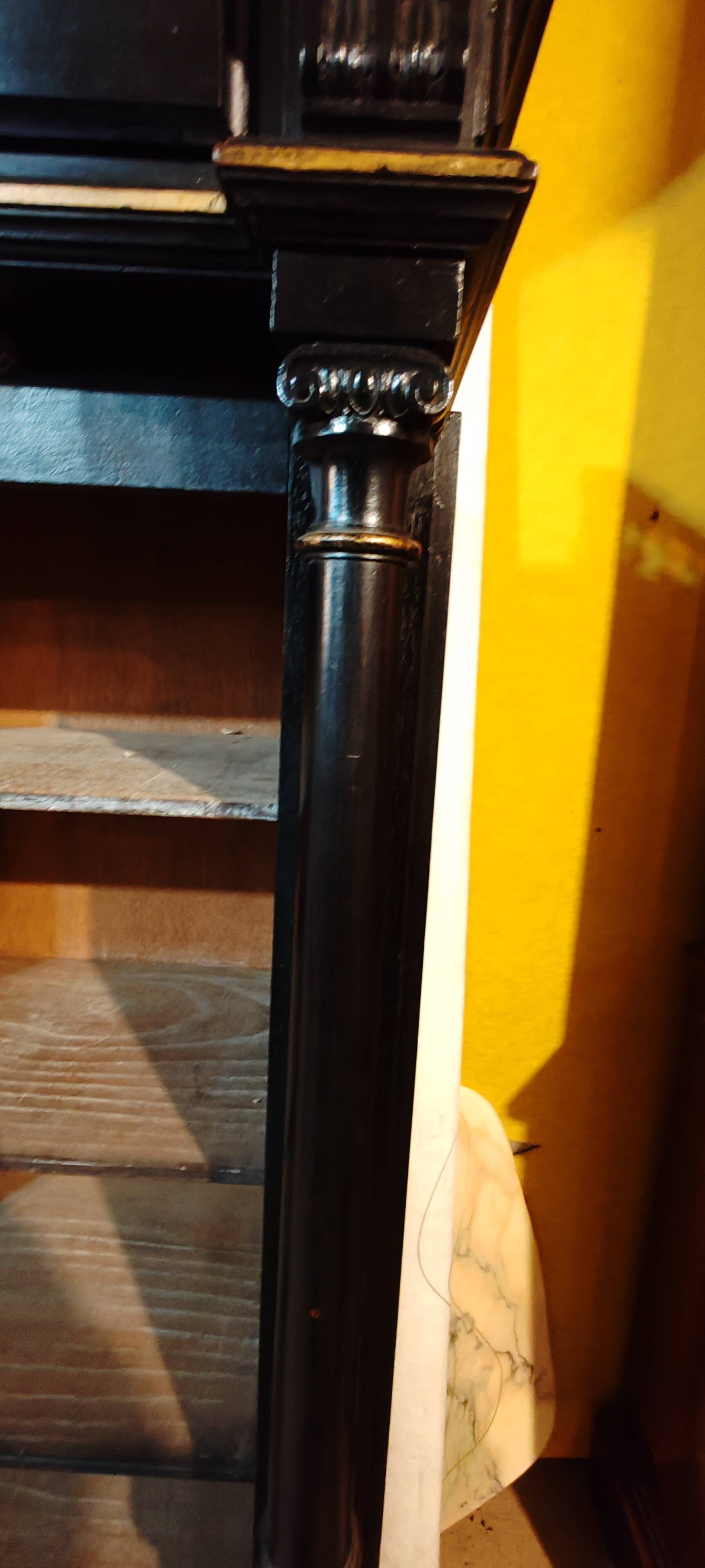 Curtained cabinet, late 19th century.