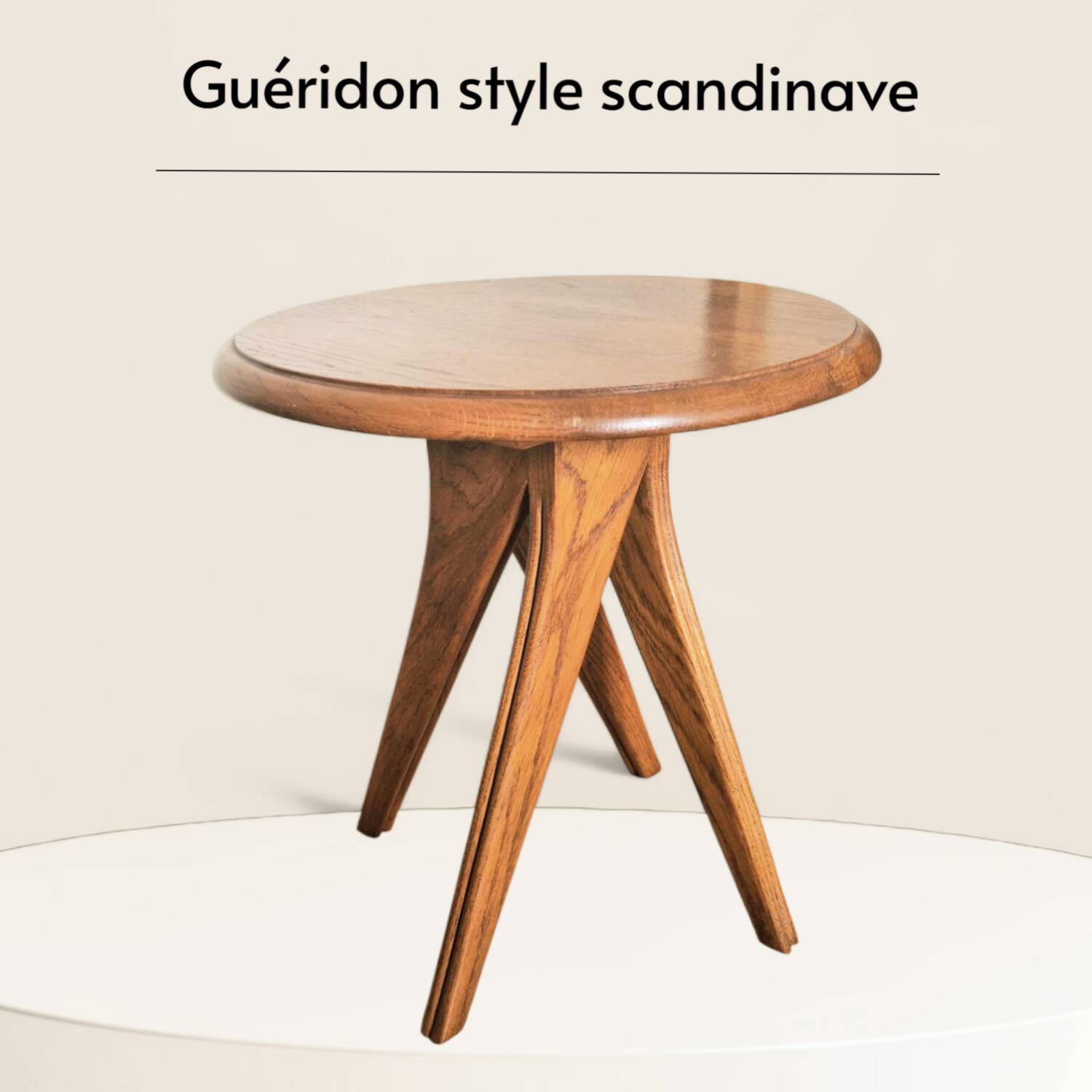Solid oak side table – Scandinavian design from the 1950s