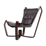 Vintage retro leather Falcon chair by Sigurd Ressell