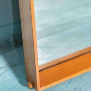 Wooden Japandi Scandinavian mirror from the 70s, minimalist mirror.
