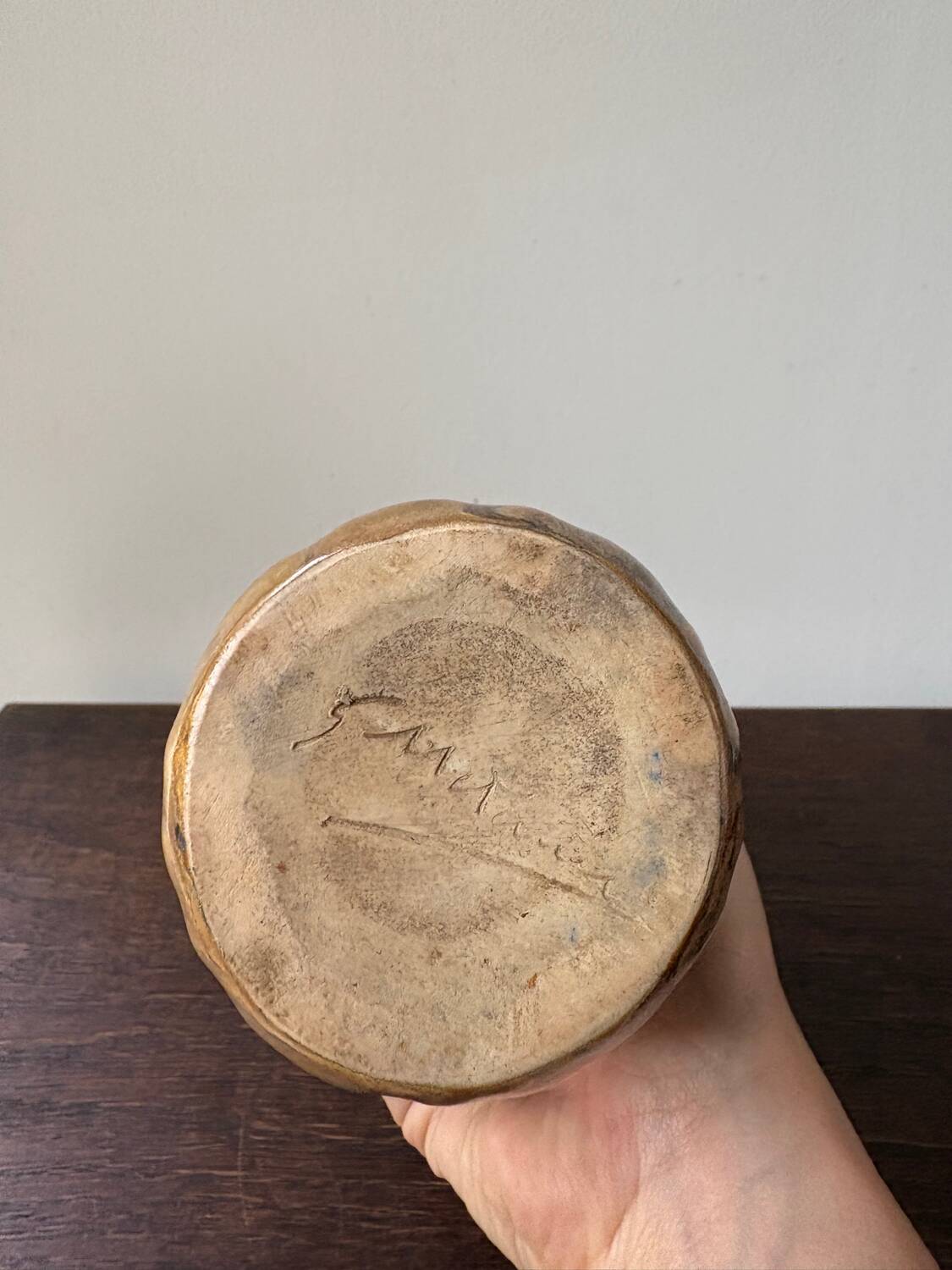 Large ceramic vase Metenier Belgian Art Nouveau