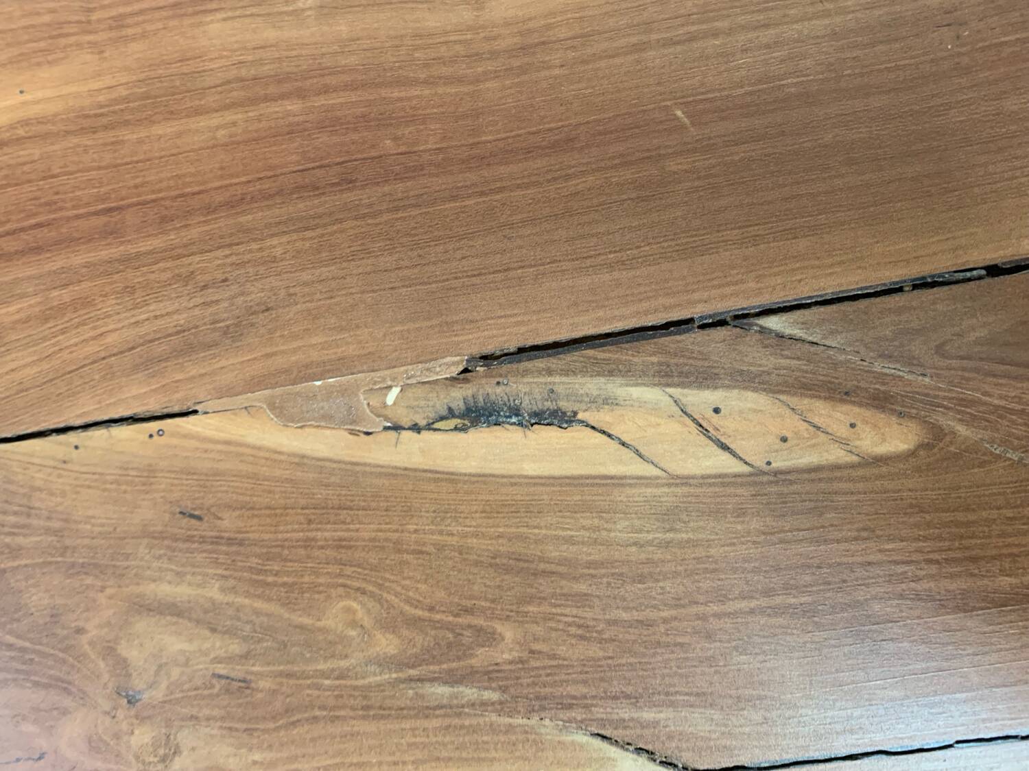 Old walnut farm table with pulls