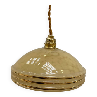 Art Deco pendant light in orange-yellow Clichy glass