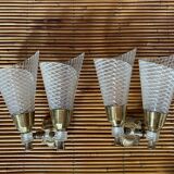 Pair of double sconces in brass 1950