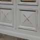 Magnificent old library/display cabinet in fir - white chalk patina.