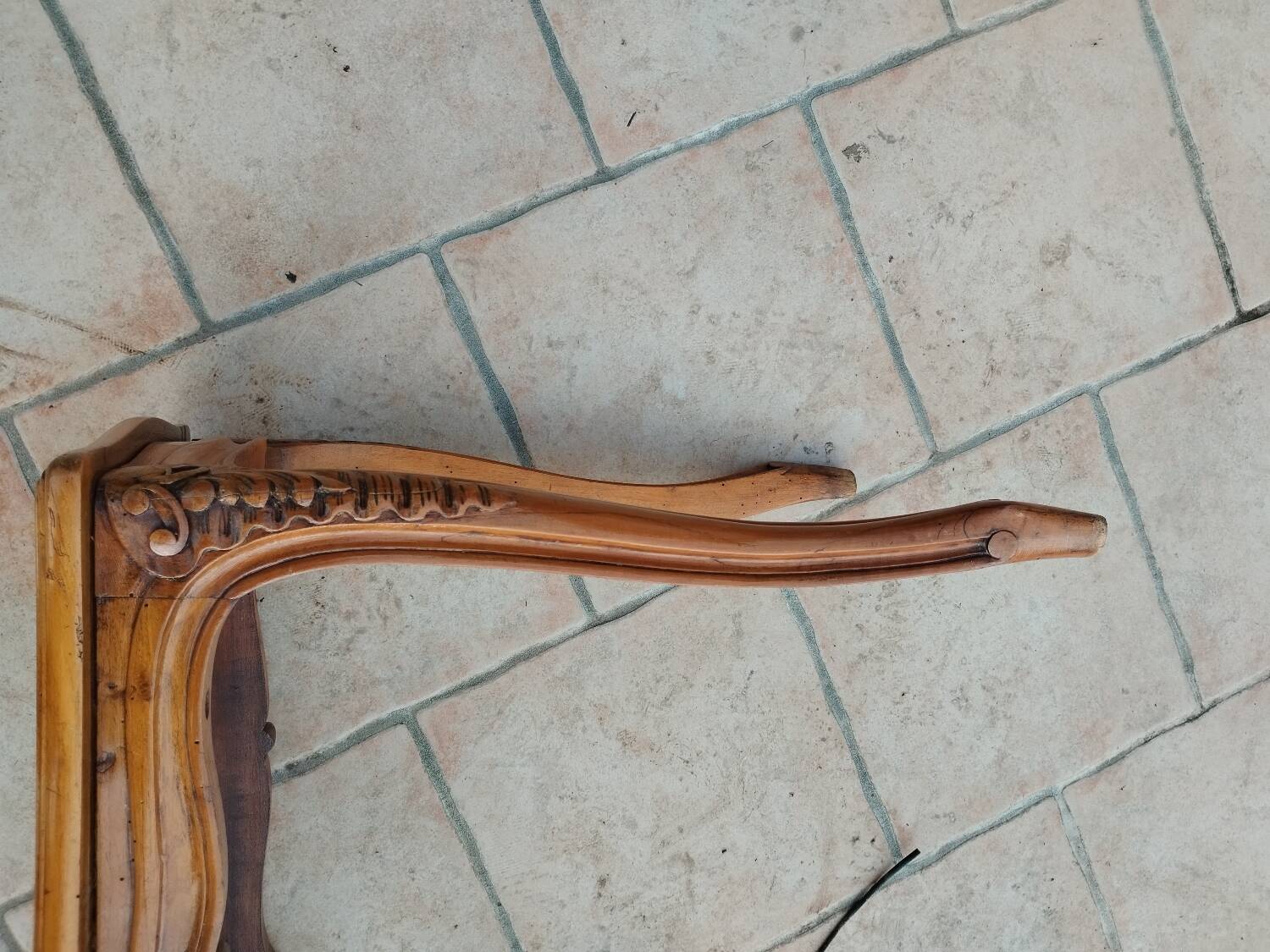 Old Louis XV style caned piano bench