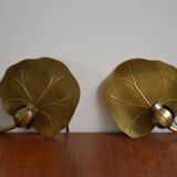 Pair of wall lights brass 70s