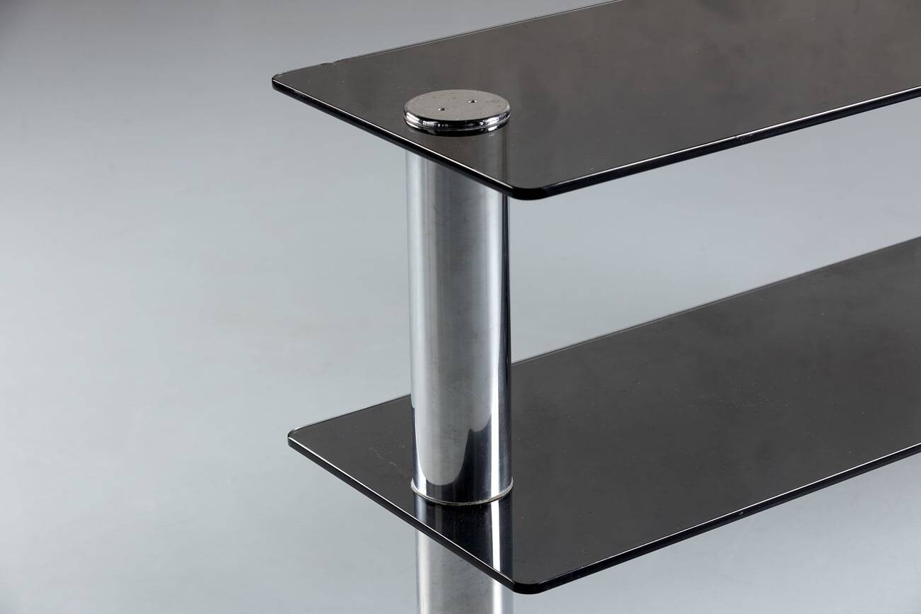 Smoked glass and aluminium sideboard, Italy, 1970s