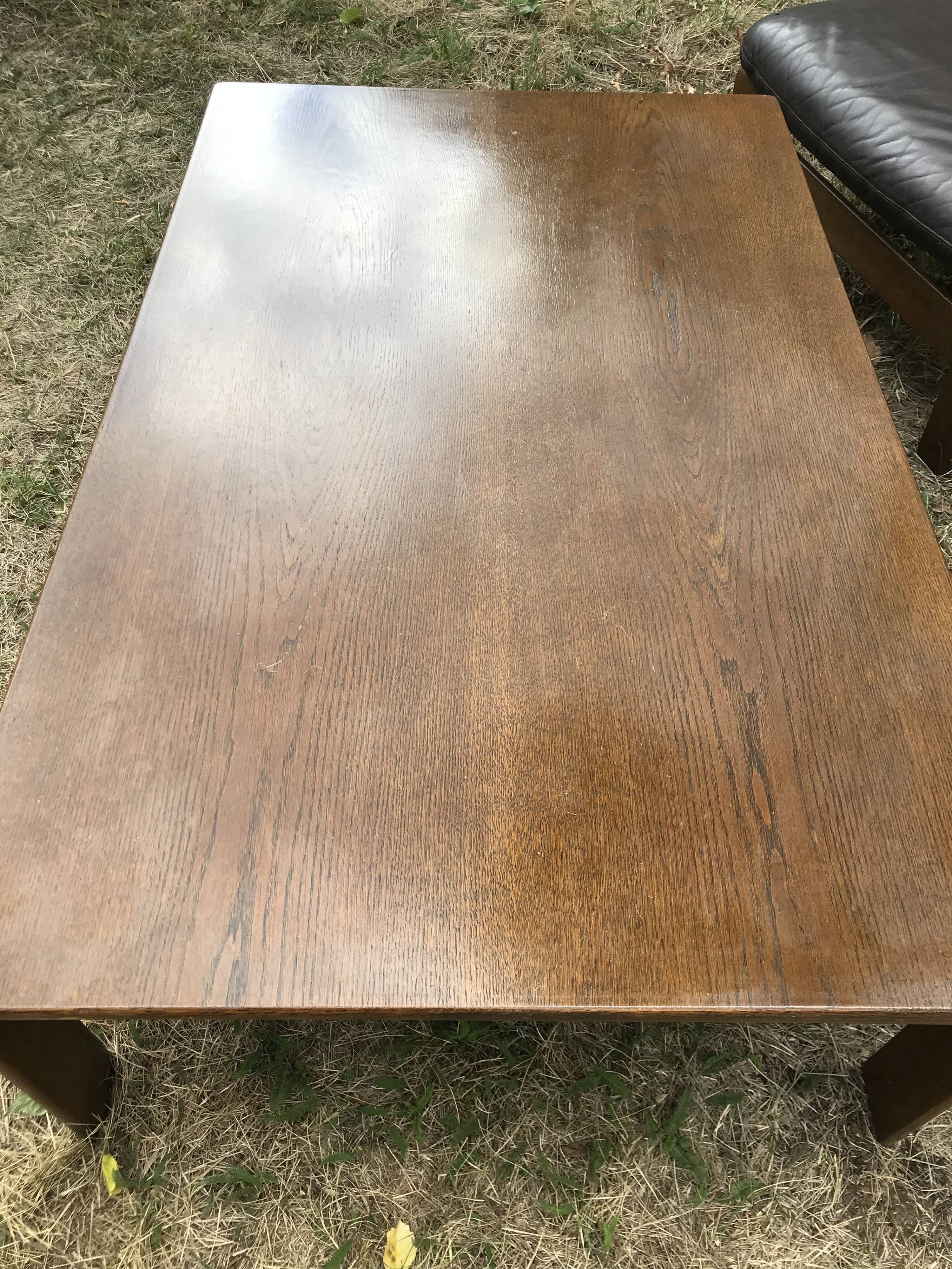 Large rectangular wooden coffee table by Carl Straub 60s