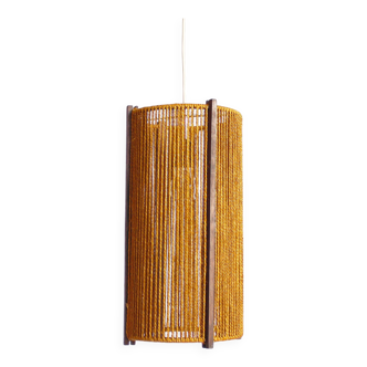 Large Danish Mid-Century Sisal Pendant lamp by Temde