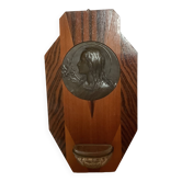 Ruffony wooden holy water font in Art Deco style