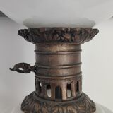 Lampe à pétrole électrifiée en opaline