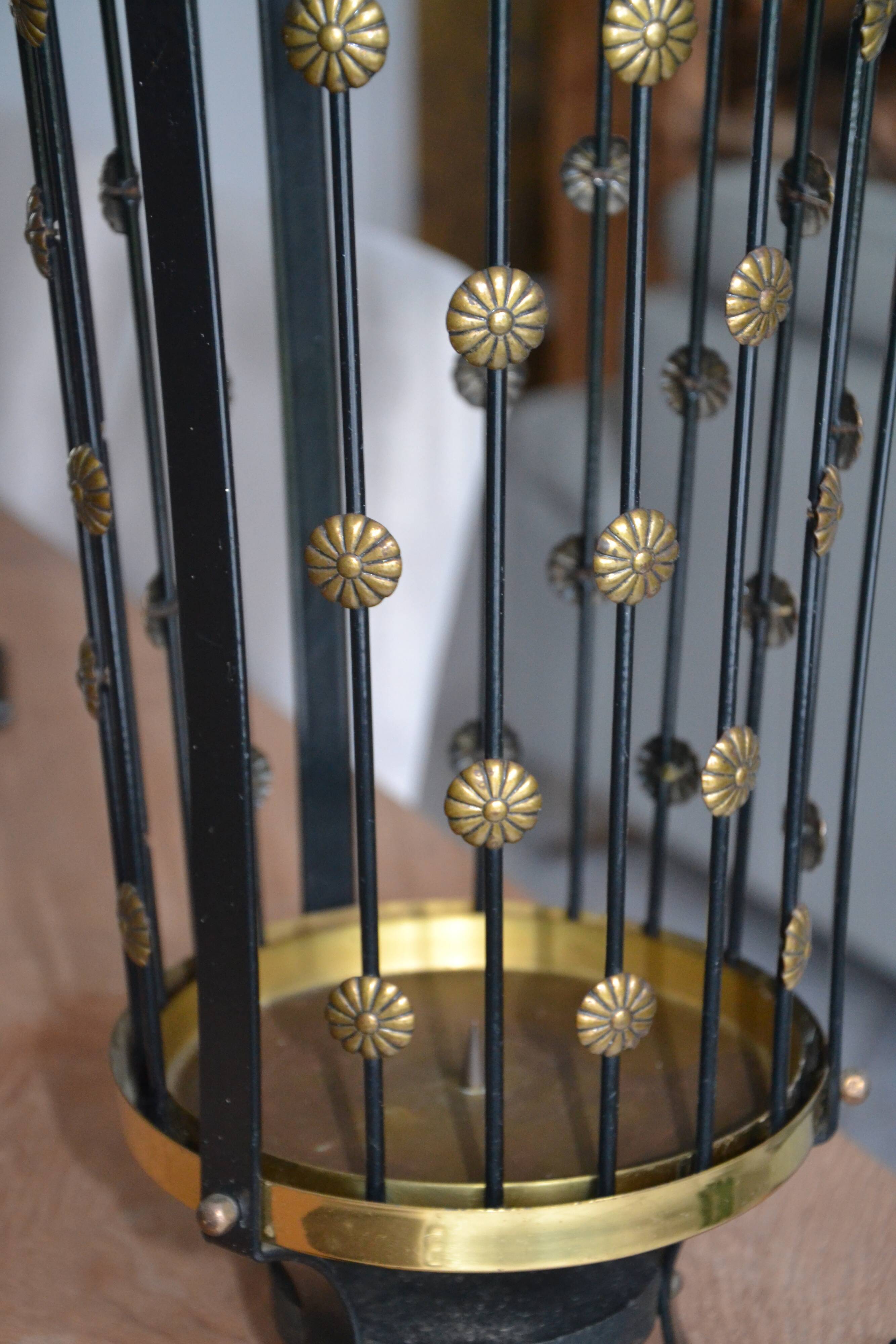 Metal, copper and brass Art Deco umbrella/plant stand.