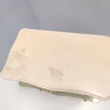 Pair of White Lacquered Nightstands with Marble Tops and Glass Shelves, Italy