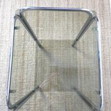 Chrome smoked glass side table