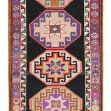 Handwoven anatolian multicolor runner rug 87 cm x 330 cm