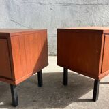 Pair of teak bedside tables, 1970s