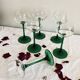 6 vintage Alsace white wine glasses with green stems, Luminarc