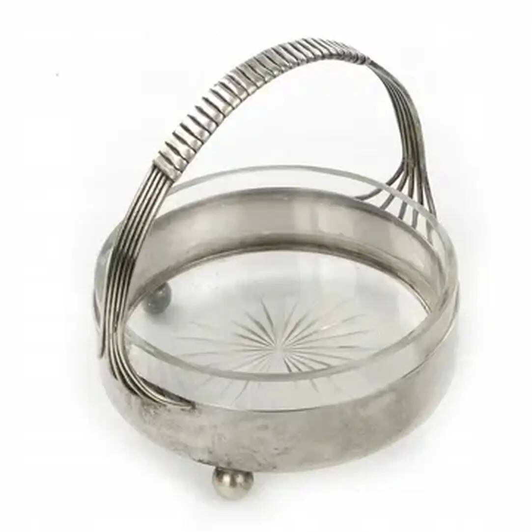 Art Deco nut or snack basket, brass, Germany, 1930s