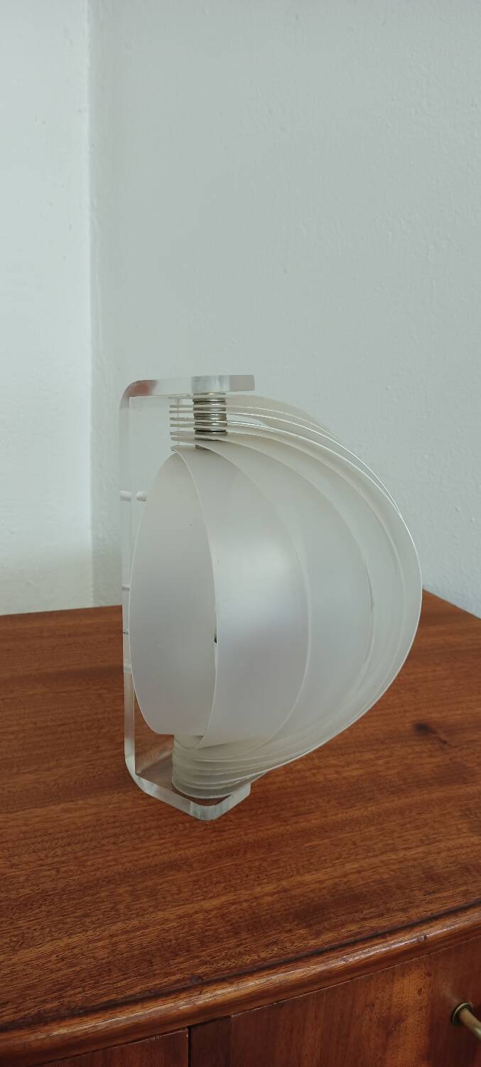 Moon slatted wall light