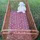 Vintage rattan baby cot