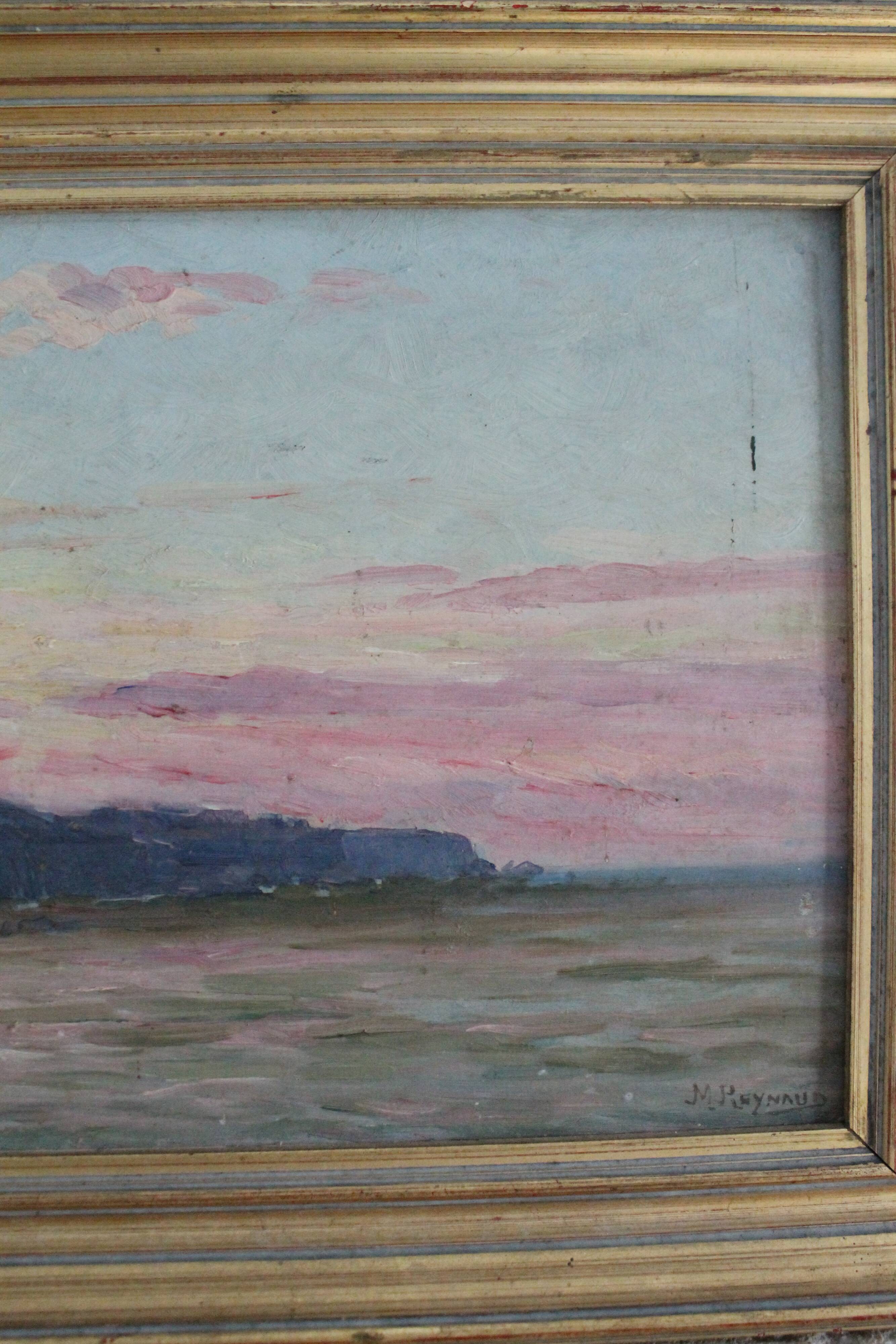 Marius Reynaud painting "Algerian Coast at Sunset"