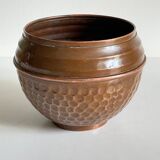 Planter by villedieu in vintage brown patinated copper